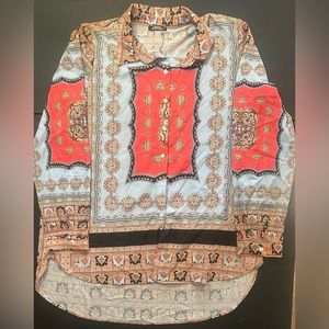 Bloggers Boutique Vibrant Button Down Blouse